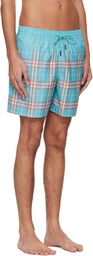 Burberry Blue Gradient Check Swim Shorts