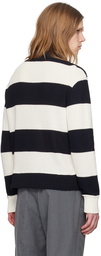 Thom Browne Navy Striped Polo