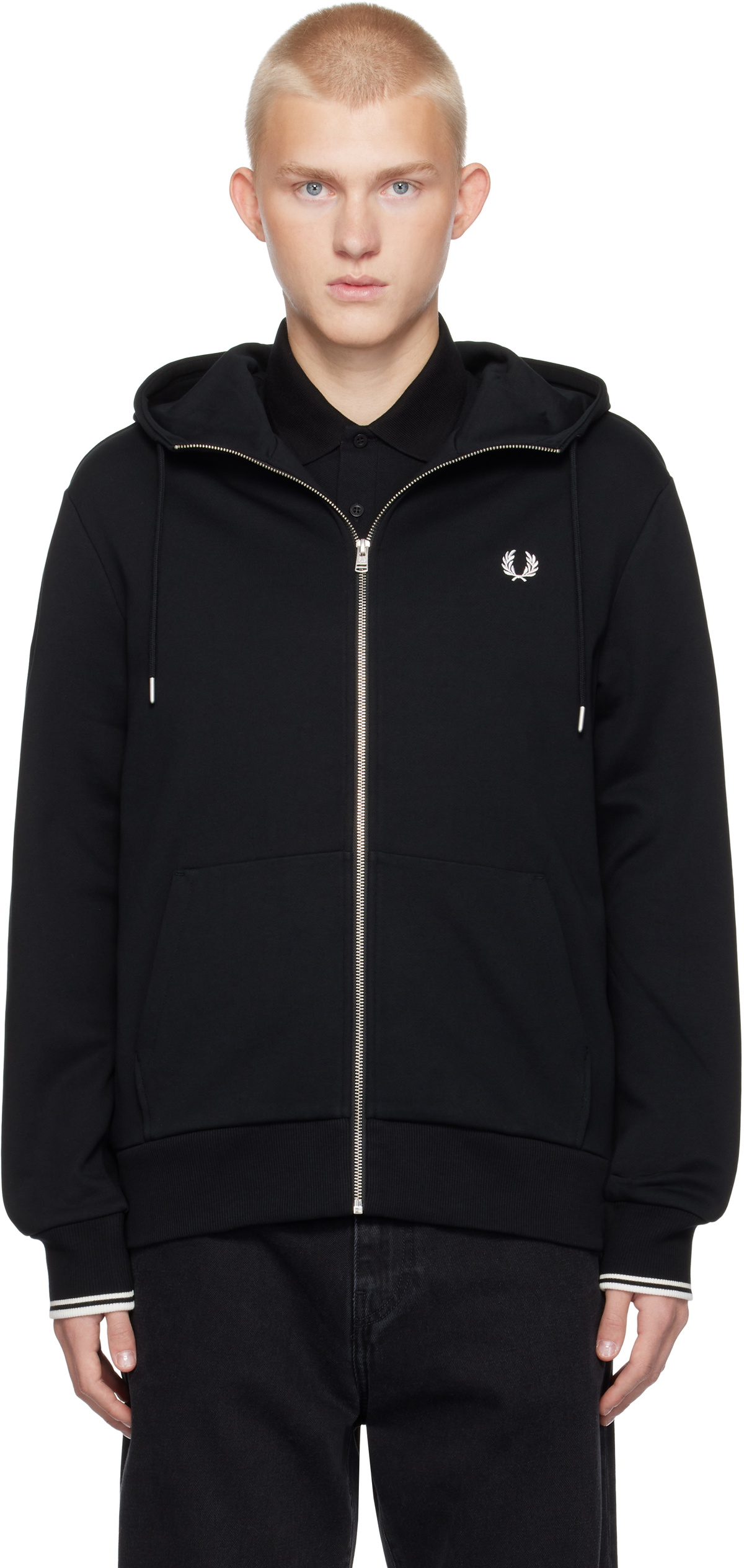 【FRED PERRY】 ★ Heavyweight Pullover Hood Sweatshirt ★ Fred Perry Black Heavyweight Pullover Hoodie Fred Perry
