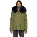 Mr and Mrs Italy Green and Blue Quilted Fur Jacket