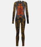 Jean Paul Gaultier Médallion printed mesh catsuit