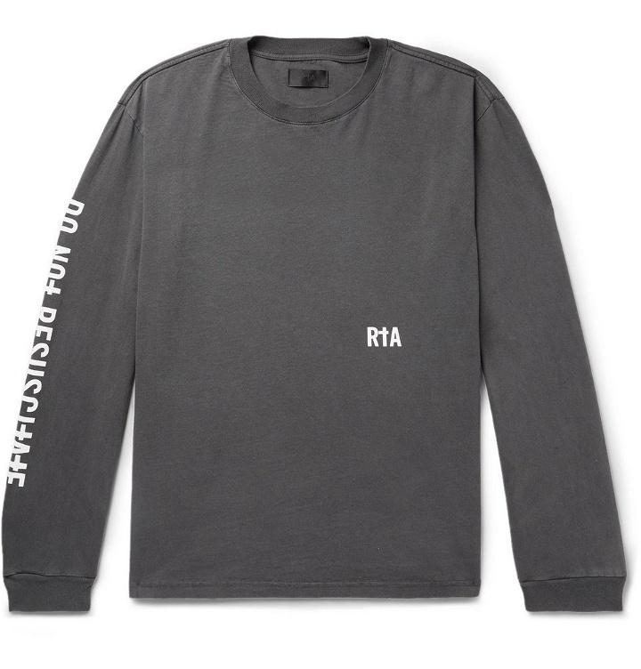 Photo: RtA - Printed Cotton-Jersey T-Shirt - Gray