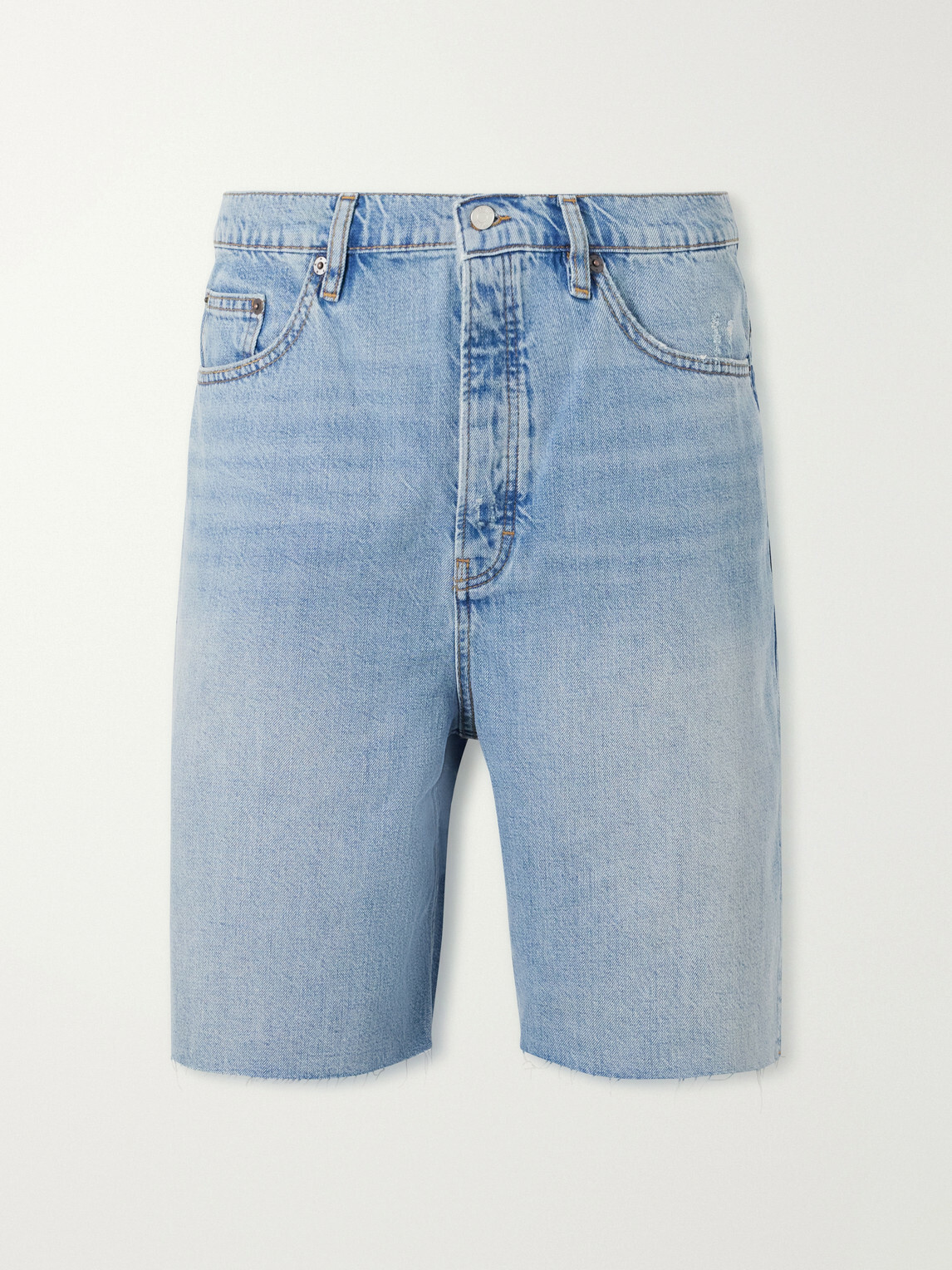 FRAME - Frayed Denim Shorts - Blue