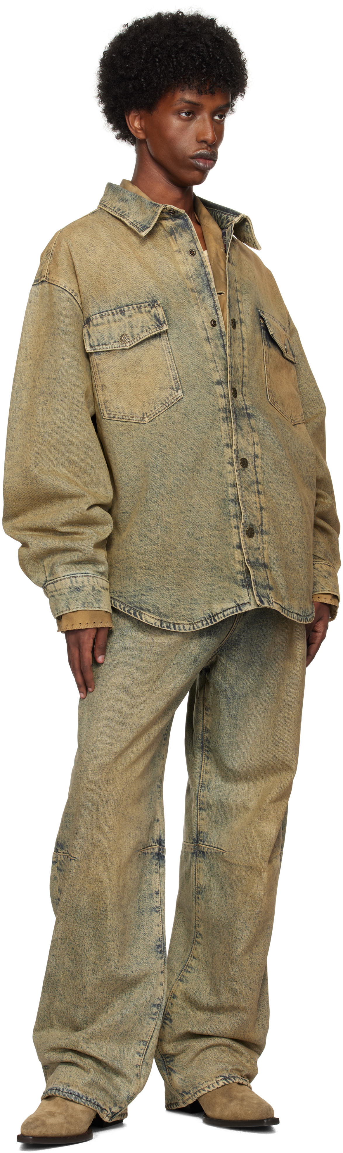 GUESS USA Blue Flannel Lined Relaxed Denim Jeans