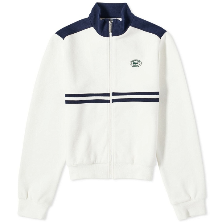 Photo: Sporty & Rich x Lacoste Pique Track Jacket in Farine/Marine