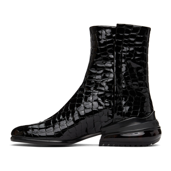 Maison Margiela Black Croc Airbag Tabi Boots