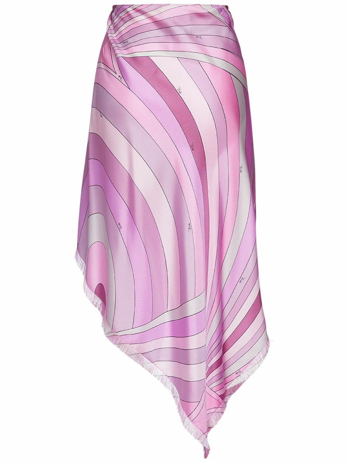 PUCCI Printed Silk Front Wrap Mini Skirt