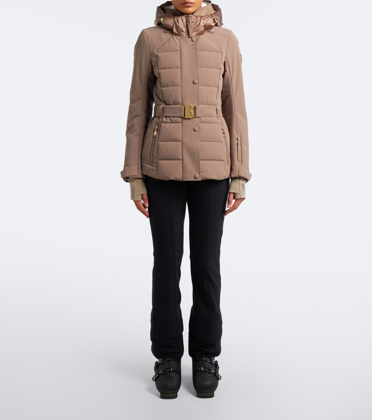 Bogner Elva belted hooded ski jacket