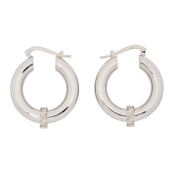 Photo: Versace Silver Small Greca Hoop Earrings