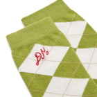Damson Madder Women's Calf Length Argyle Socks in Chartruse 