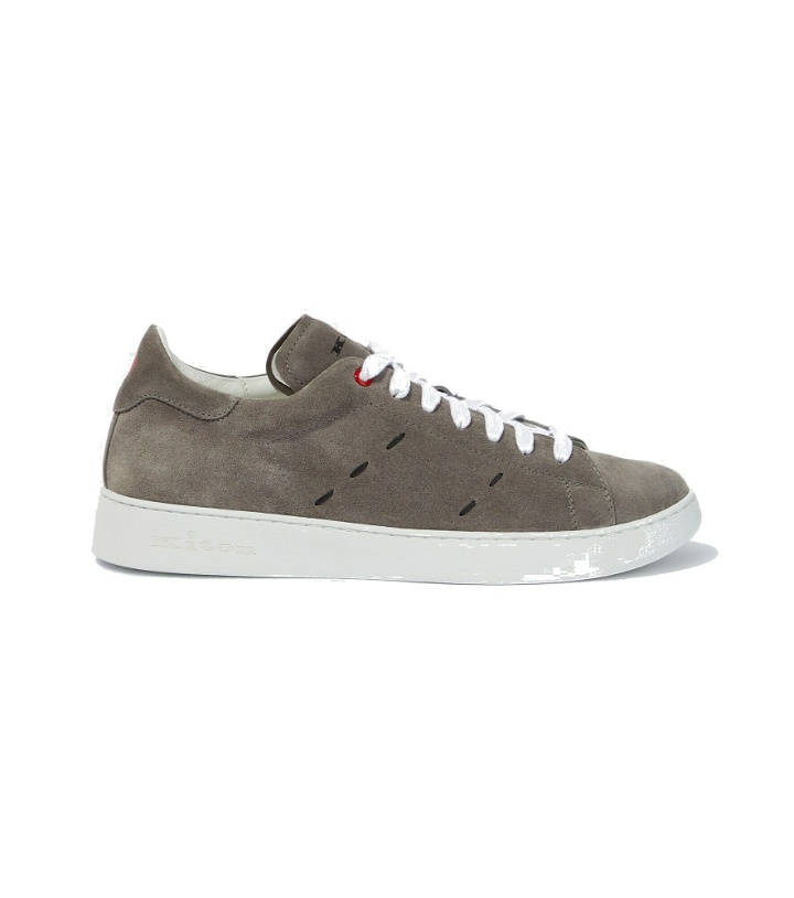 Photo: Kiton - Topstitched suede sneakers