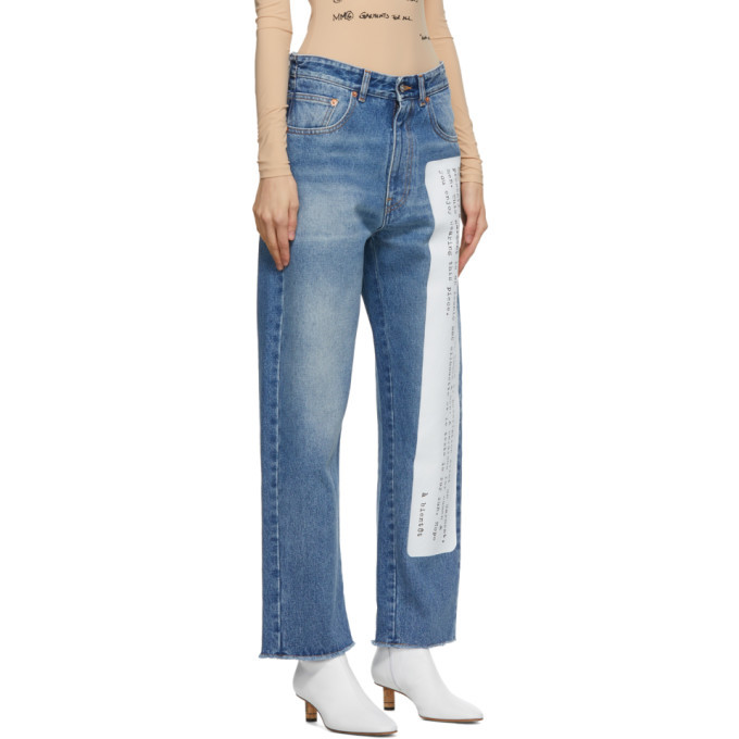 MM6 Maison Margiela Blue Low-Rise Jeans