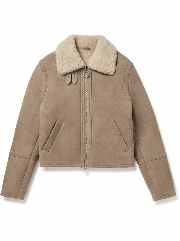 Photo: AMI PARIS - Shearling-Lined Suede Jacket - Neutrals