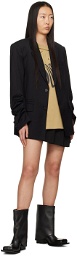 lesugiatelier Black Folded Miniskirt