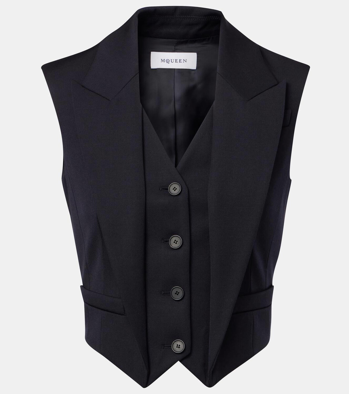 McQueen Cropped wool vest