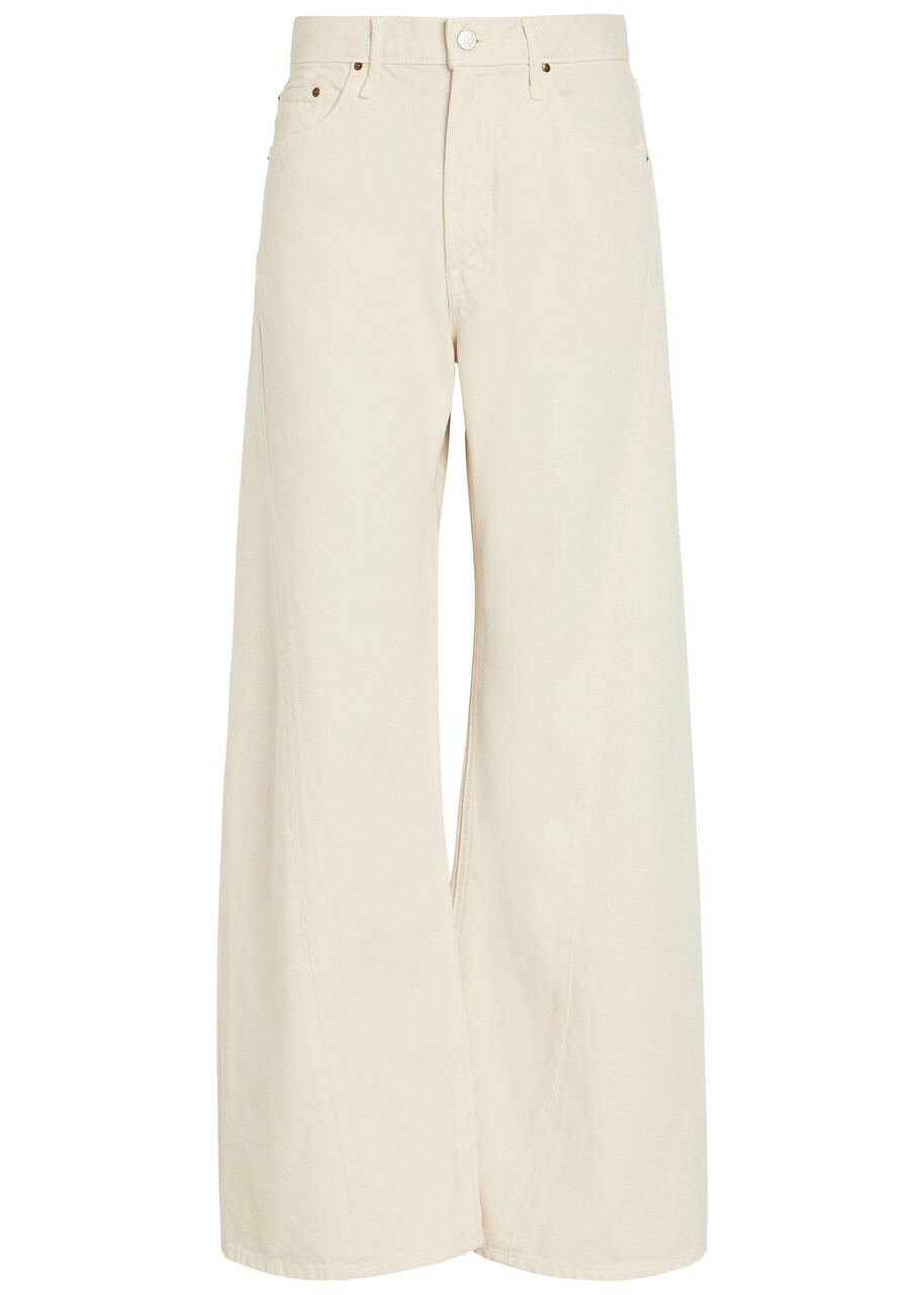 Mother The Lemon Twist Wide-leg Jeans White
