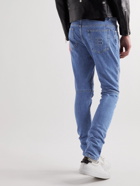 Balmain - Skinny-Fit Panelled Ribbed Jeans - Blue