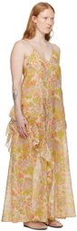 Kika Vargas Yellow Kate Maxi Dress