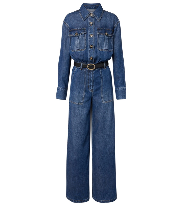 Photo: Self-Portrait Belted denim jumpsuit