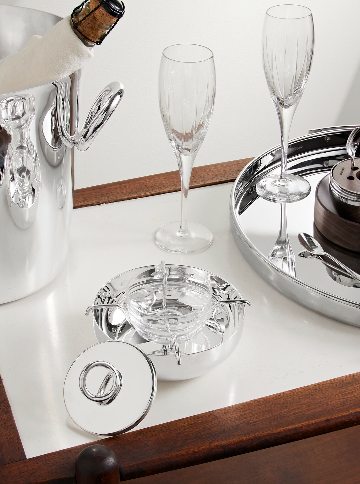 Christofle - Vertigo Small Silver-Plated Caviar Serving Set