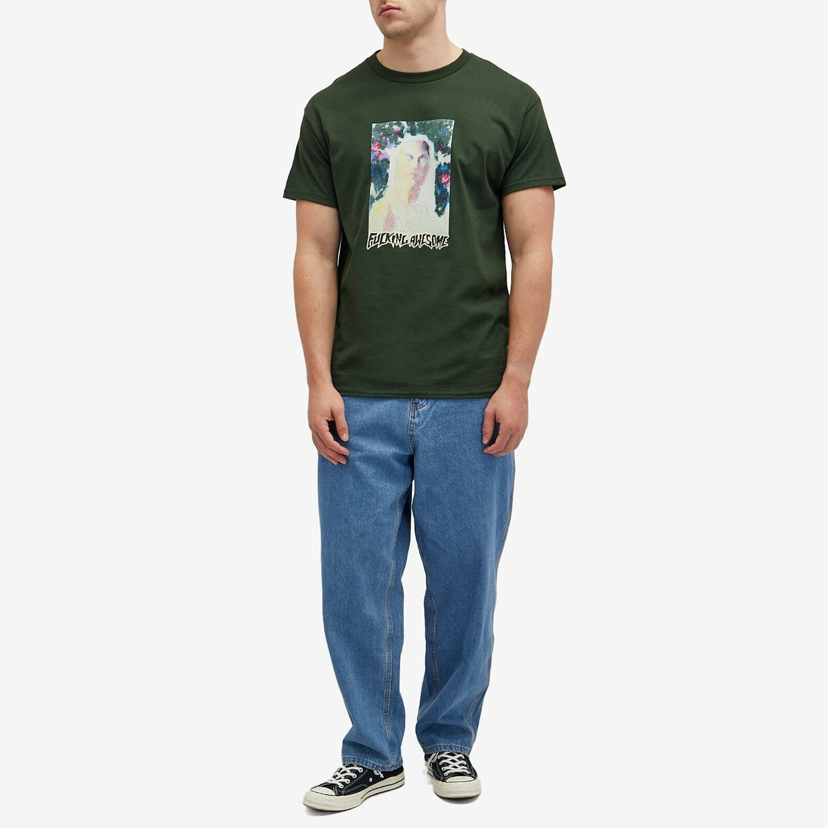 Fucking Awesome Men's Painterly T-Shirt in Forest