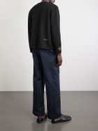 BODE - Bannister Appliquéd Virgin Wool Cardigan - Black