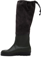 Rier Green & Brown Farmer Rain Boots