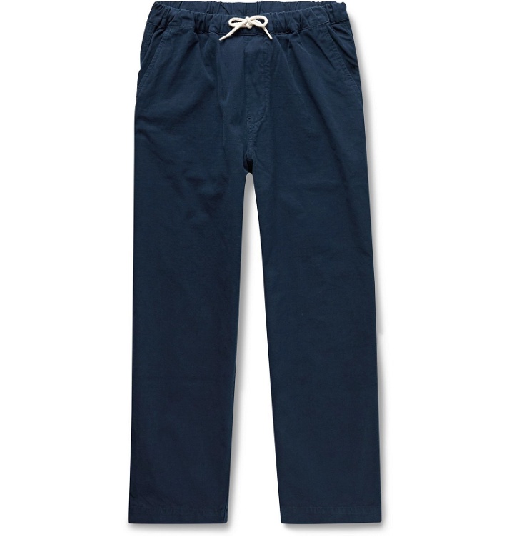 Photo: Albam - Tapered Cotton-Ripstop Drawstring Trousers - Blue