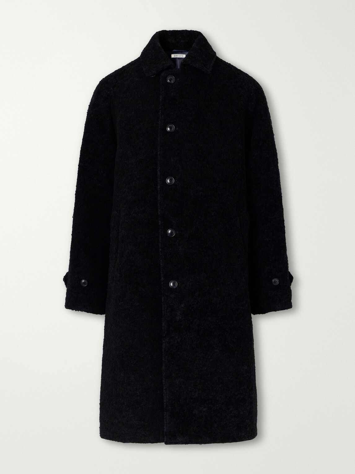 Blue Blue Japan - Balmacaan Flocked Wool-Blend Loop-Yarn Coat - Blue