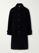 Blue Blue Japan - Balmacaan Flocked Wool-Blend Loop-Yarn Coat - Blue