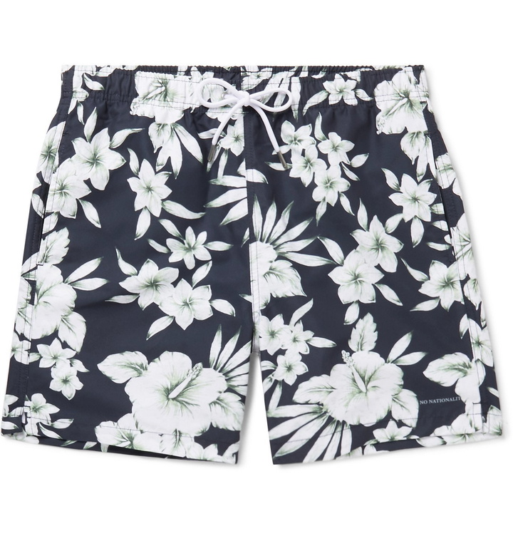 Photo: NN07 - Jules Printed Swim Shorts - Blue