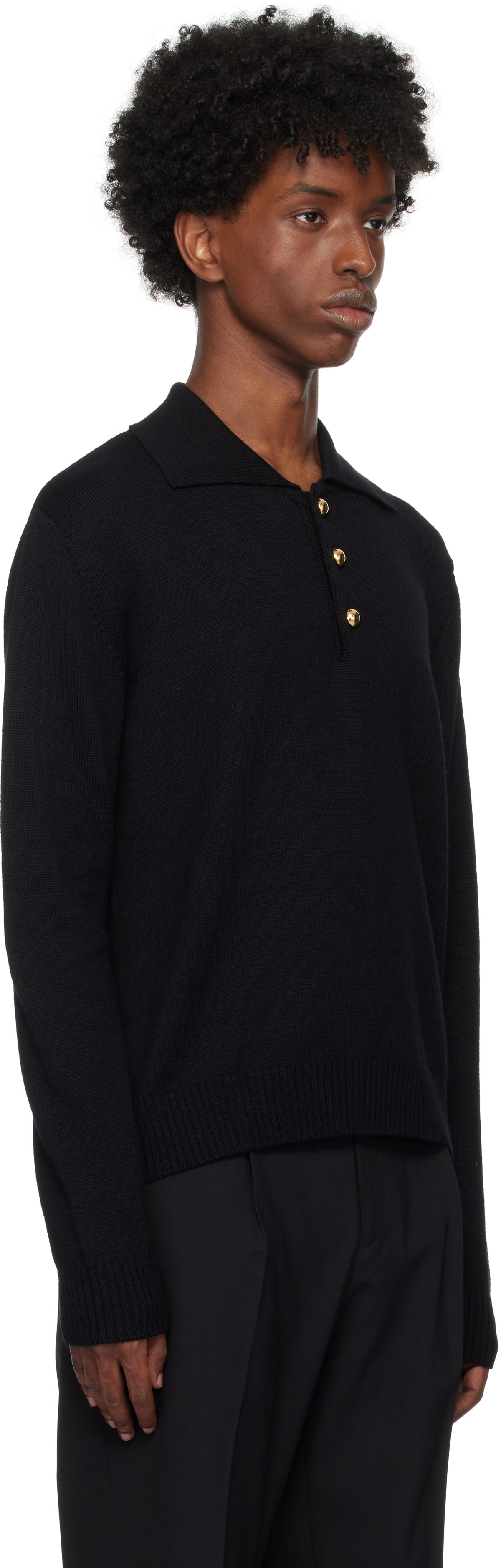 Ernest W. Baker Black Knit Polo