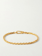 Mikia - Gold-Plated Sterling Silver Emerald Chain Bracelet - Gold