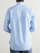 Drake's - Button-Down Collar Striped Cotton-Poplin Shirt - Blue