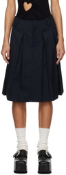 AMBUSH Navy Pleated Midi Skirt