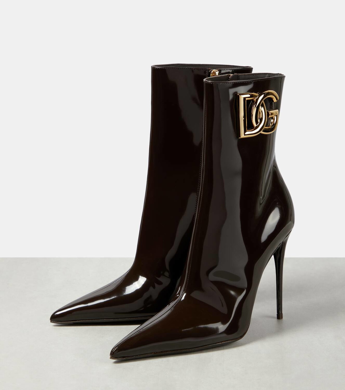 Dolce&Gabbana DG patent leather ankle boots