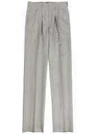 Tom Ford Herringbone Tapered-leg Silk Trousers Black And White