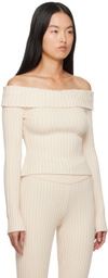 GUIZIO Off-White Thalia Off Shoulder Sweater
