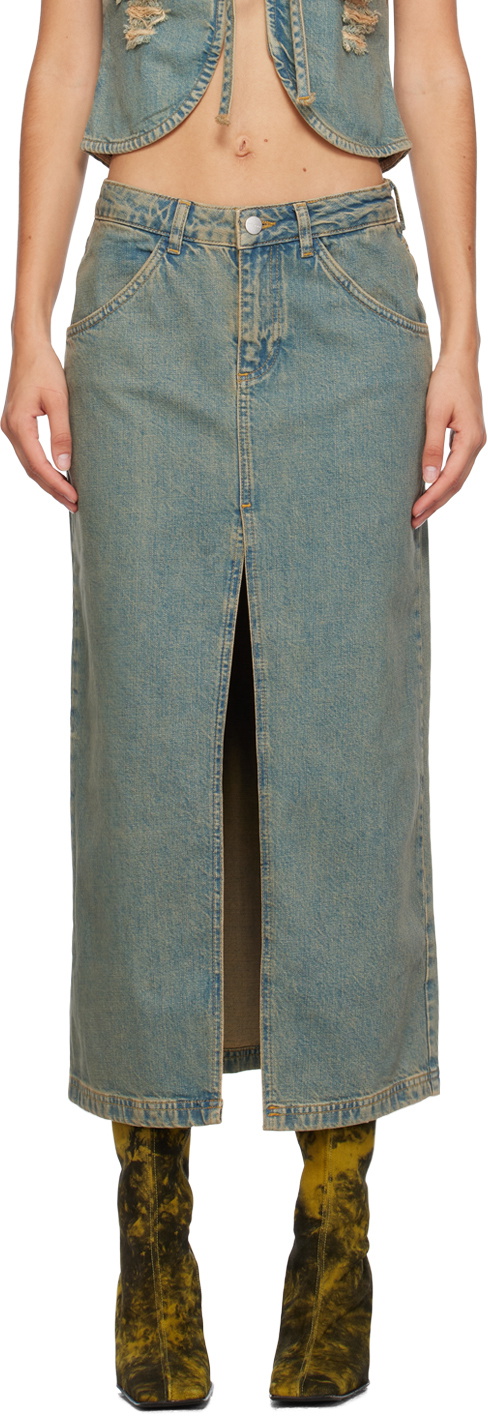 Miaou Blue Rowan Denim Maxi Skirt