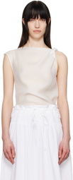 LE17SEPTEMBRE White Asymmetrical Draped Tank Top