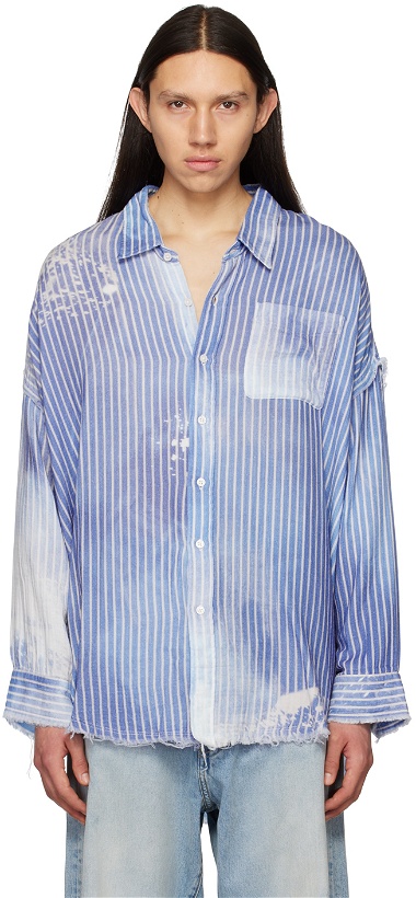 Photo: R13 Blue Shredded Seam Shirt