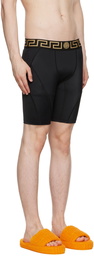 Versace Underwear Black Greca Border Shorts