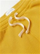 Oliver Spencer - Rycroft Tapered Waffle-Knit Cotton-Jersey Sweatpants - Yellow