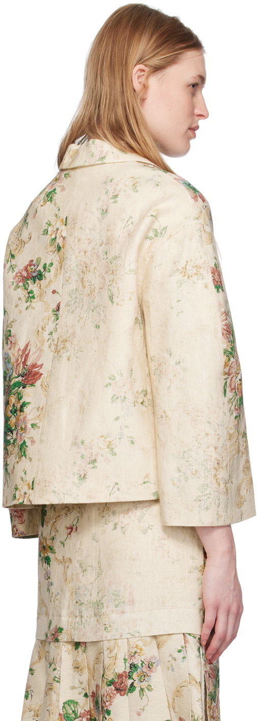 Erdem Beige Cropped Jacket