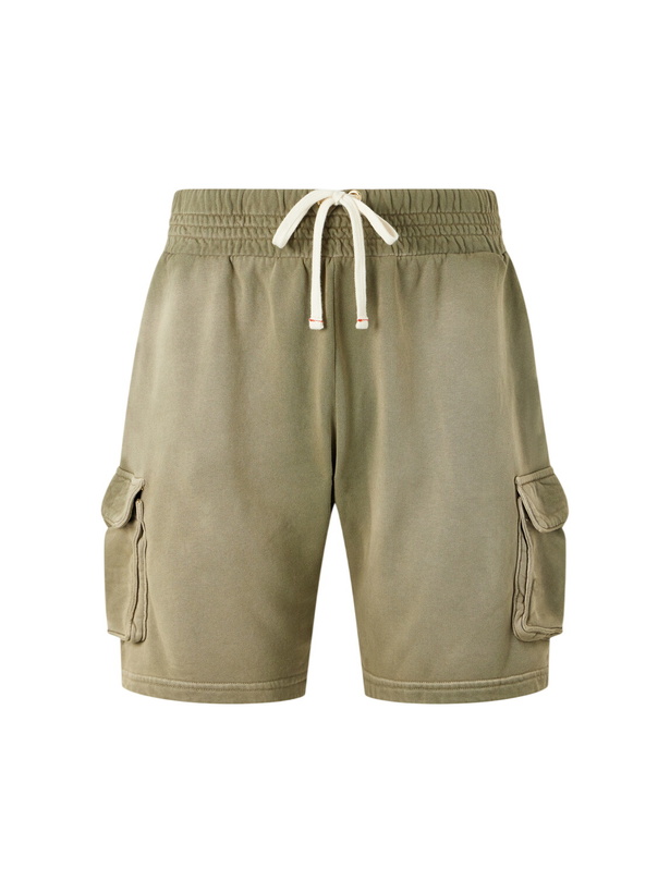 Photo: Les Tien - Yacht Straight-Leg Cotton-Jersey Cargo Shorts - Green