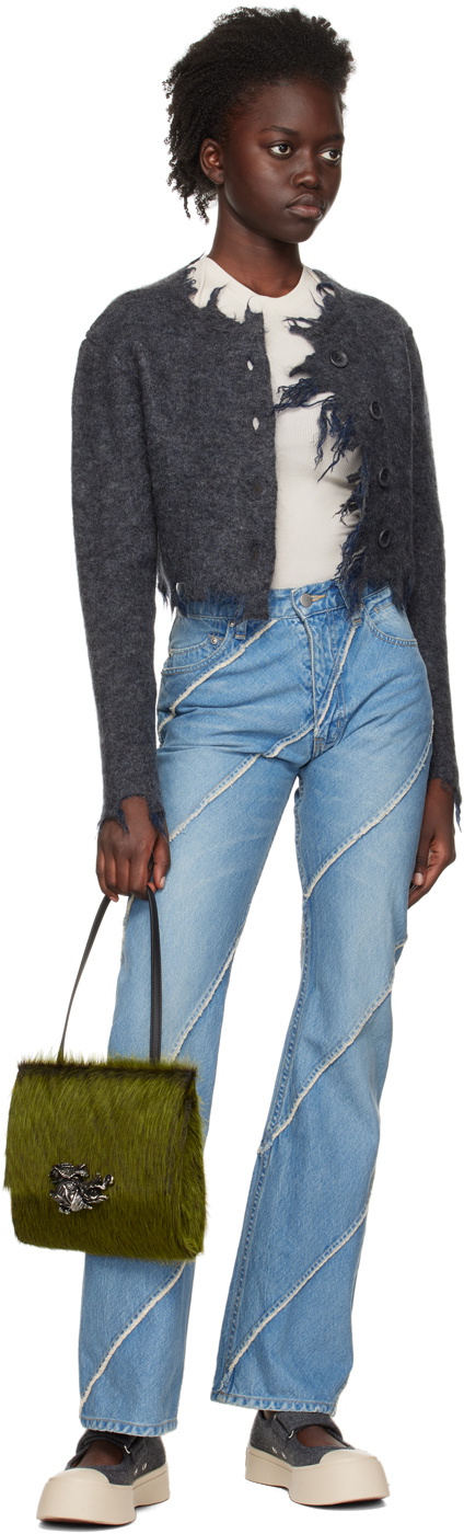 PERVERZE Gray Damaged Cardigan PERVERZE