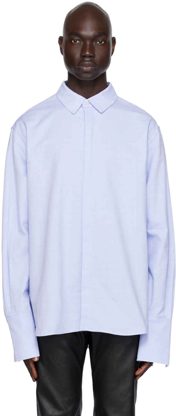 K.NGSLEY Blue Spliced Snider Shirt
