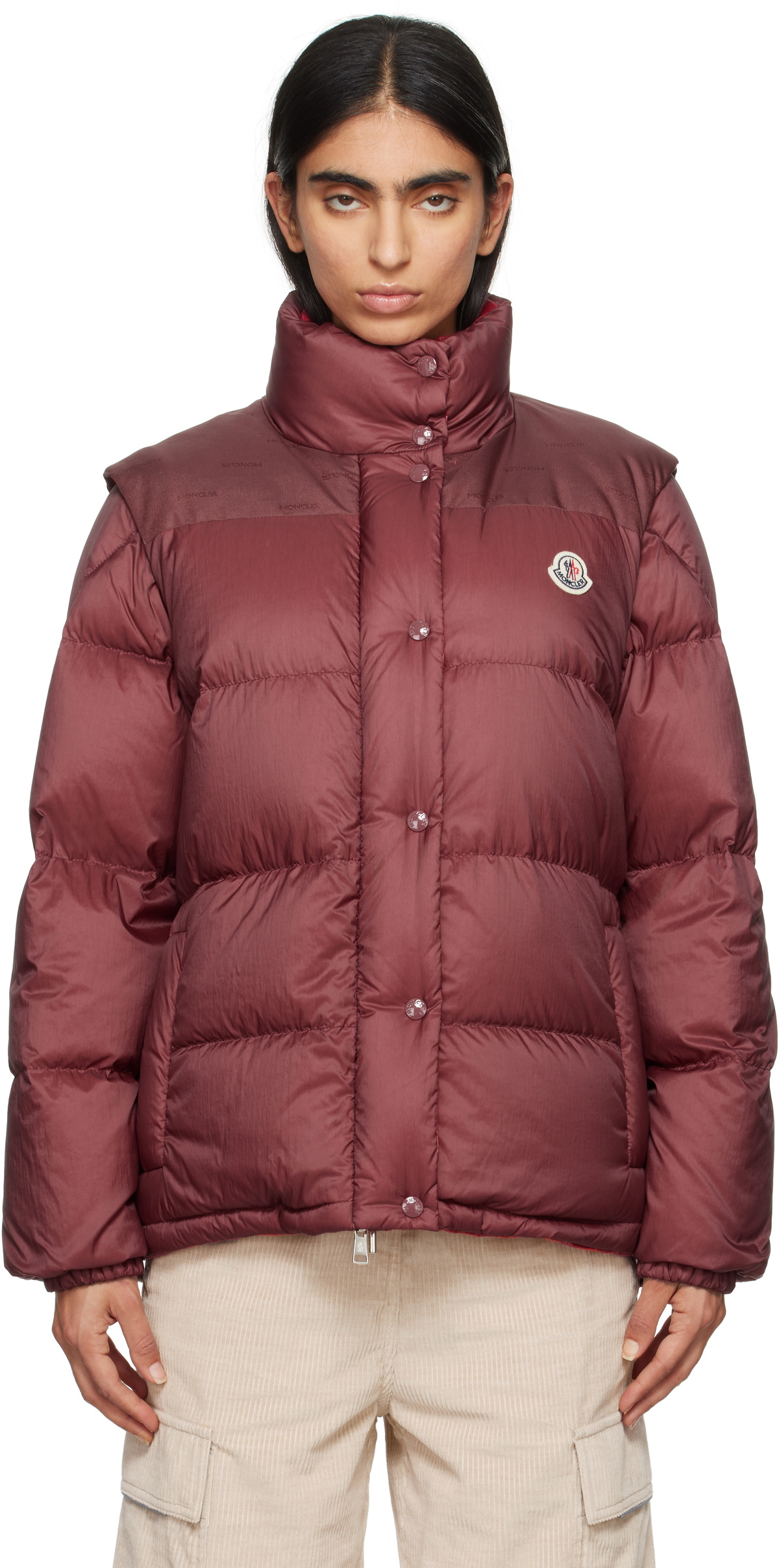 MONCLER Burgundy Down Jacket