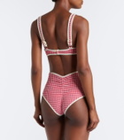 Montce Romy gingham seersucker bikini top