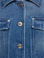 VERSACE - Cropped Denim Jacket W/logo Buttons
